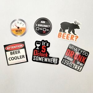 Beer Drinking Stickers - Lot of six (6)
